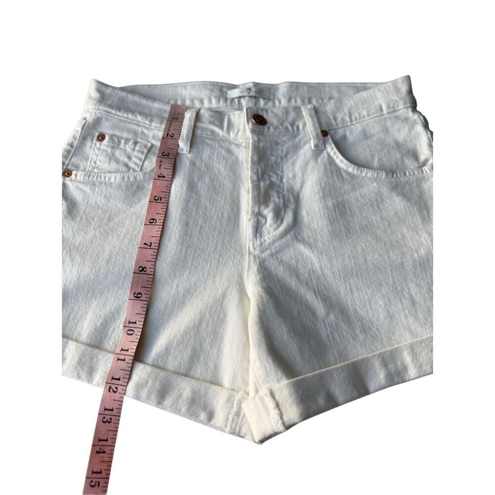 7 For All Mankind Mid Toll White Denim Short - Picture 11 of 12